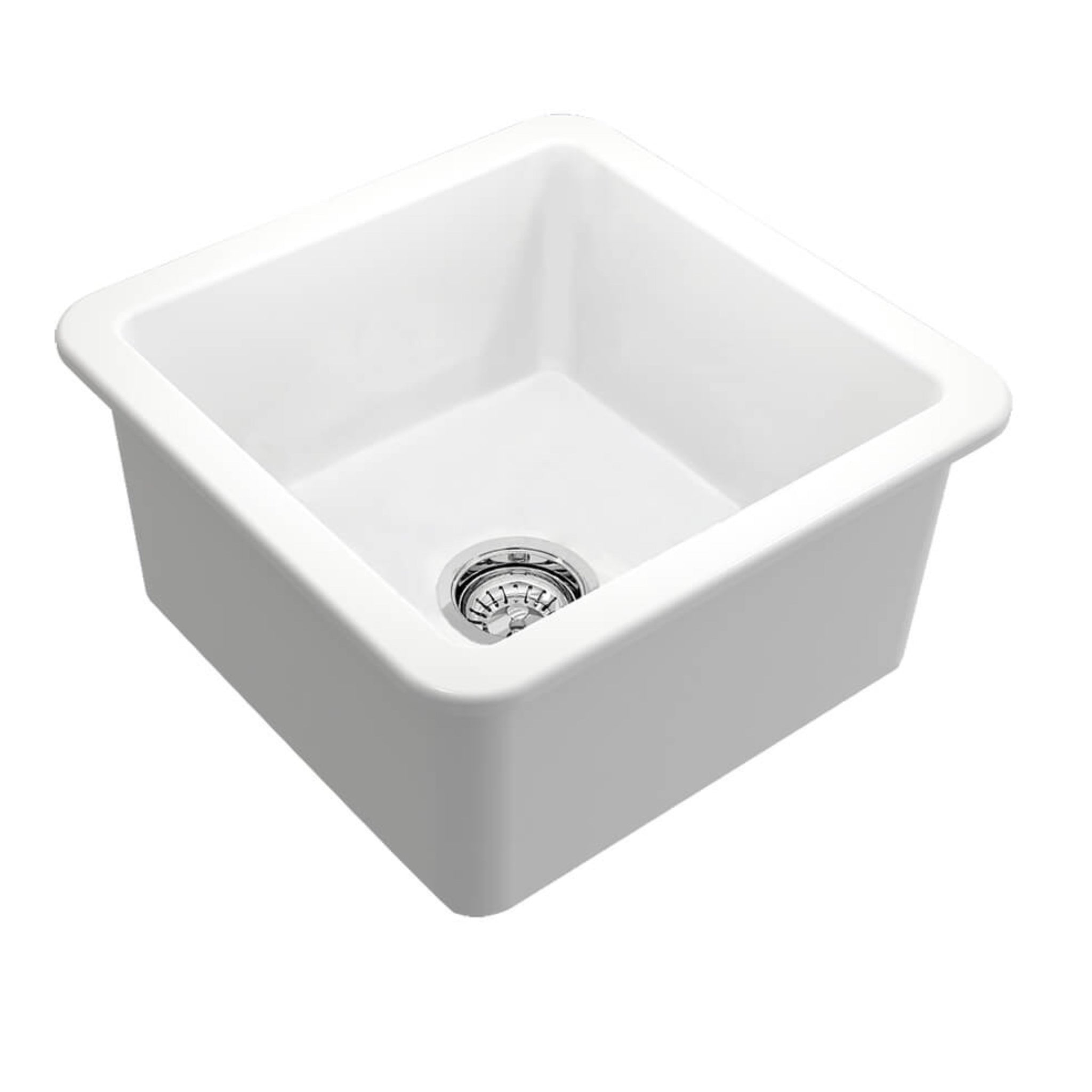 TURNER HASTINGS CUISINE INSET AND UNDERMOUNT FINE FIRECLAY SINK MATTE WHITE 460MM