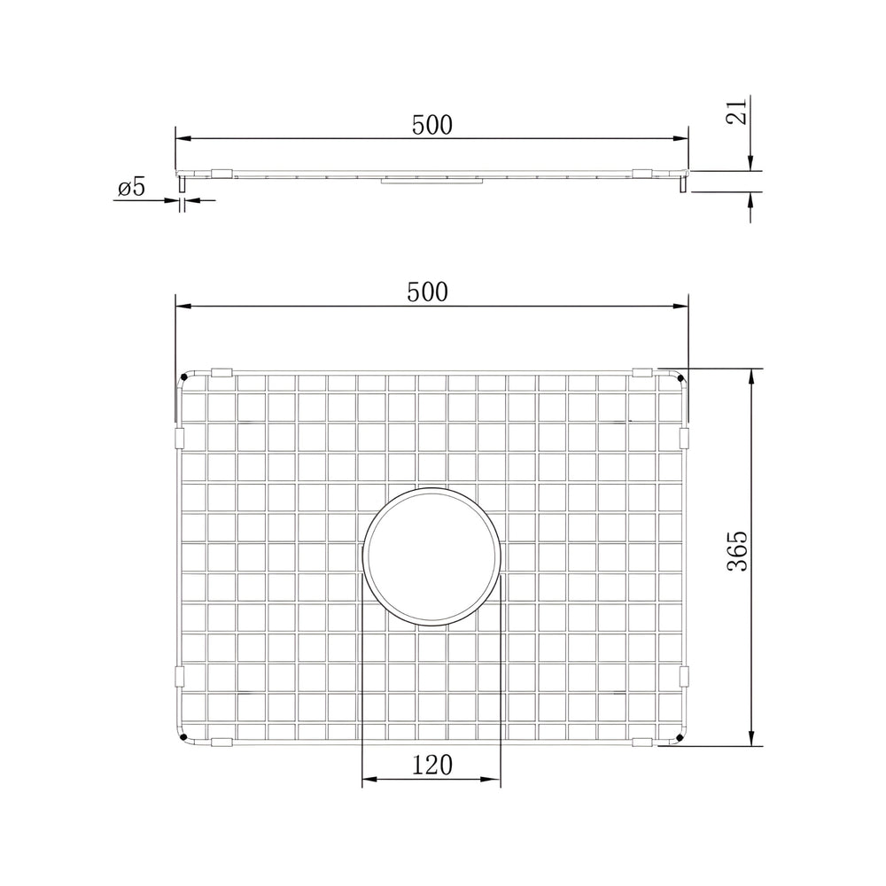 TURNER HASTINGS CUISINE KITCHEN SINK GRID 500MM STAINLESS STEEL
