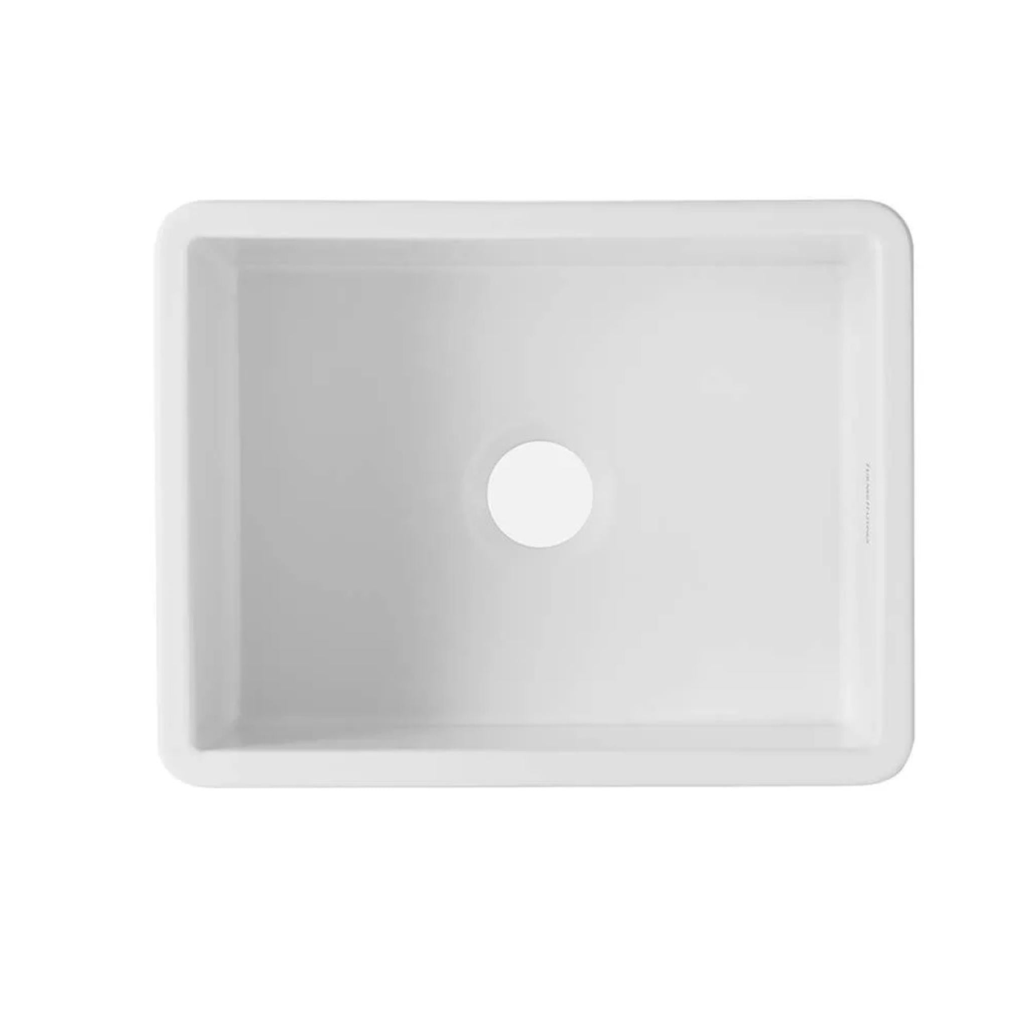 TURNER HASTINGS CUISINE INSET AND UNDERMOUNT FINE FIRECLAY SINGLE BOWL SINK MATTE WHITE 601MM