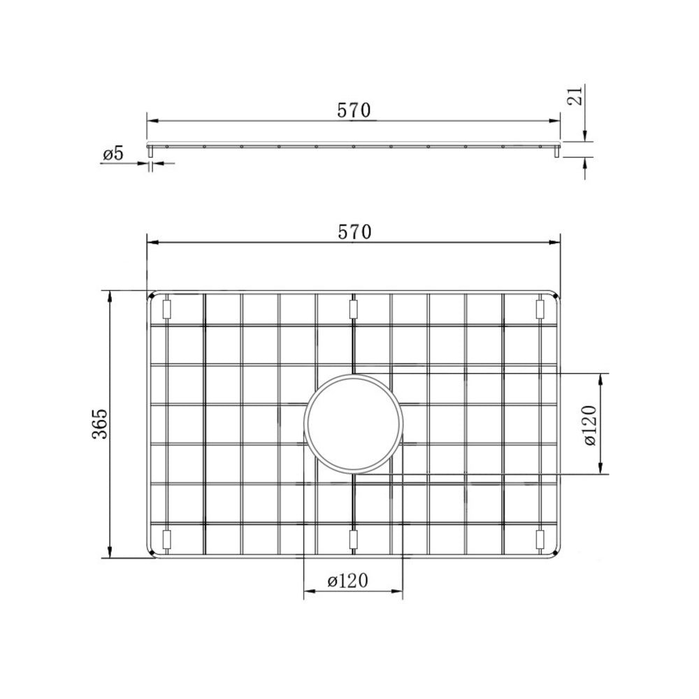 TURNER HASTINGS CUISINE PROTECTIVE SINK GRID 570MM BRUSHED BRASS