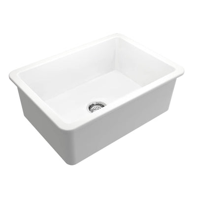 TURNER HASTINGS CUISINE INSET AND UNDERMOUNT FINE FIRECLAY SINK MATTE WHITE 680MM