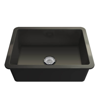 TURNER HASTINGS CUISINE INSET AND UNDERMOUNT FINE FIRECLAY SINK MATTE BLACK 680MM