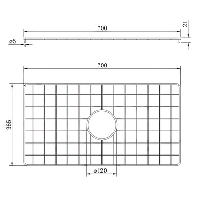 TURNER HASTINGS CUISINE PROTECTIVE STEEL GRID 700MM BRUSHED BRASS