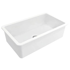 TURNER HASTINGS CUISINE INSET AND UNDERMOUNT FINE FIRECLAY SINGLE BOWL SINK GLOSS WHITE 810MM