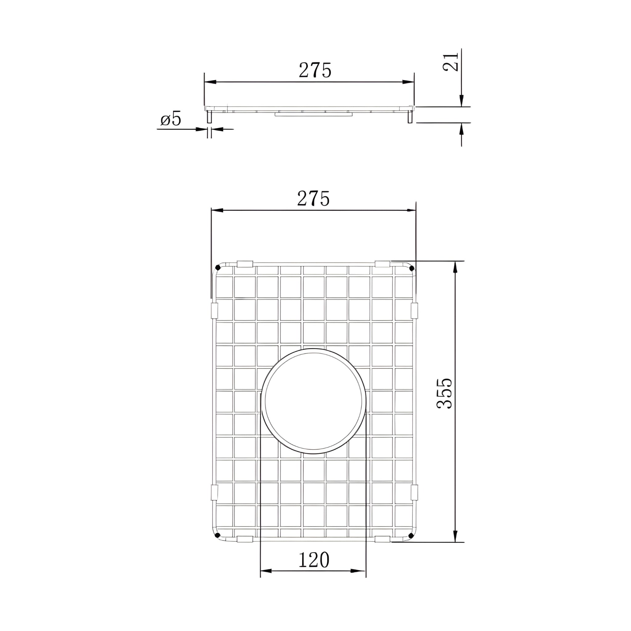 TURNER HASTINGS CUISINE KITCHEN SINK GRID 355MM STAINLESS STEEL