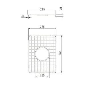 TURNER HASTINGS CUISINE STAINLESS STEEL GRID 355MM BRUSHED BRASS