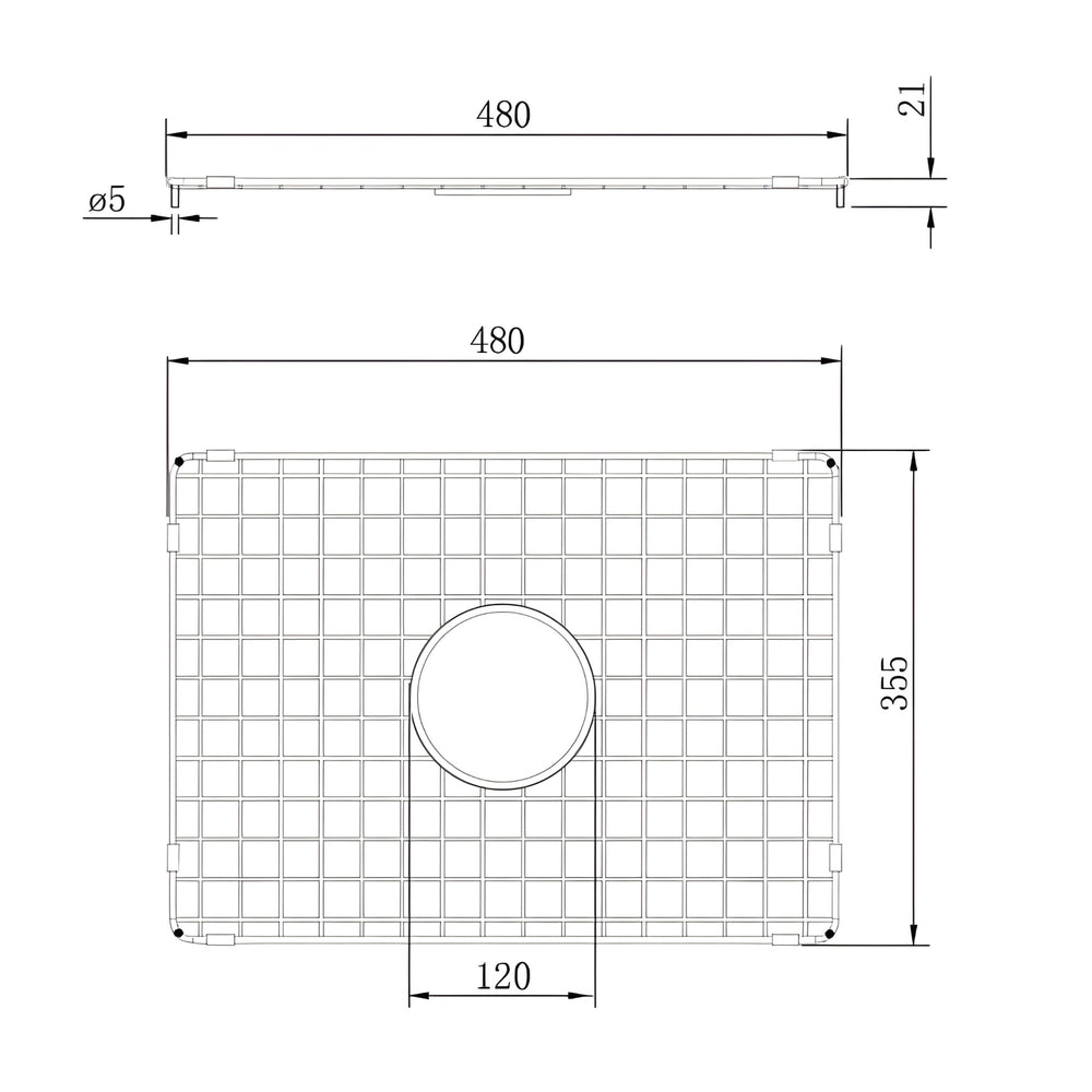 TURNER HASTINGS CUISINE KITCHEN SINK GRID 480MM STAINLESS STEEL