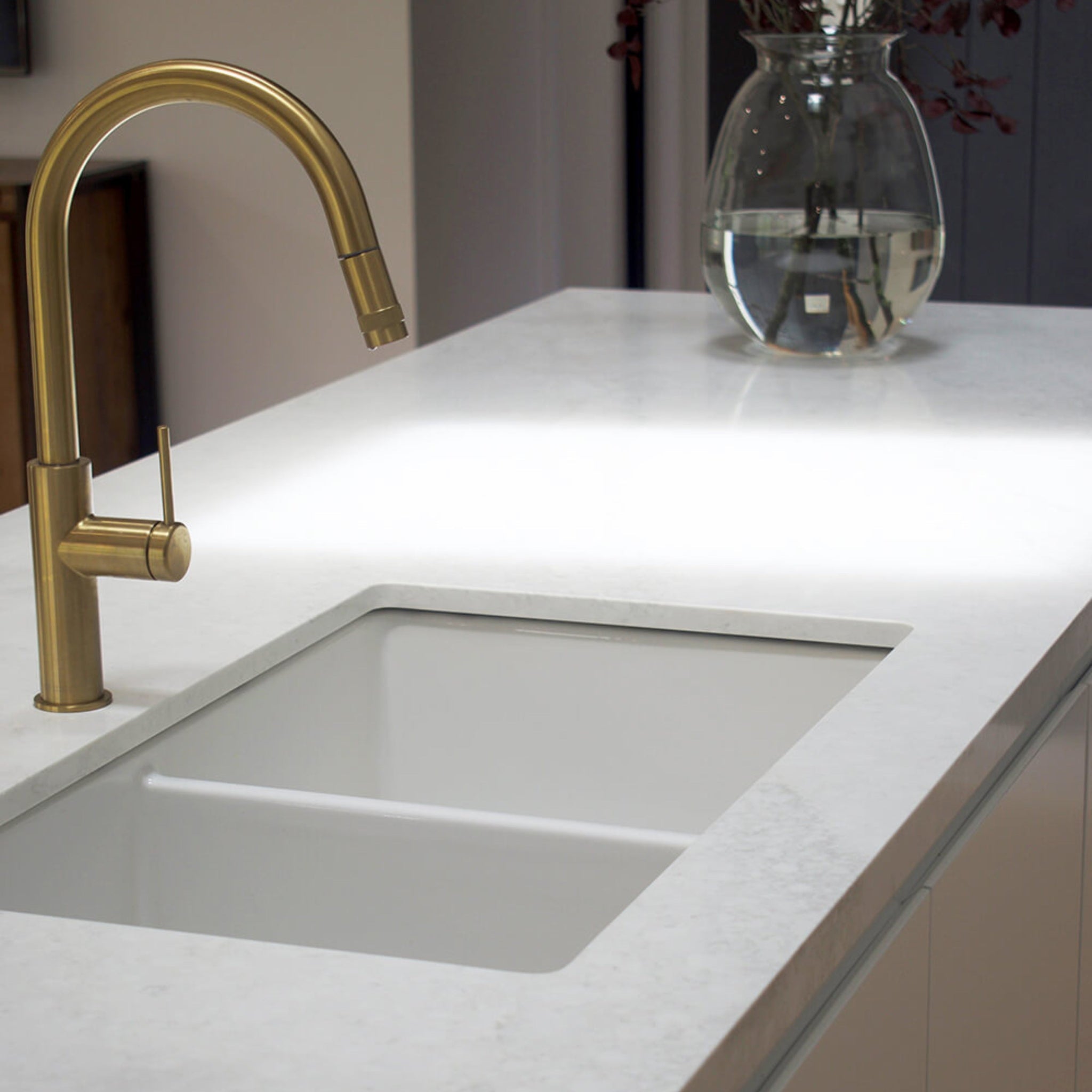 TURNER HASTINGS CUISINE DOUBLE INSET AND UNDERMOUNT FINE FIRECLAY SINK MATTE WHITE 850MM