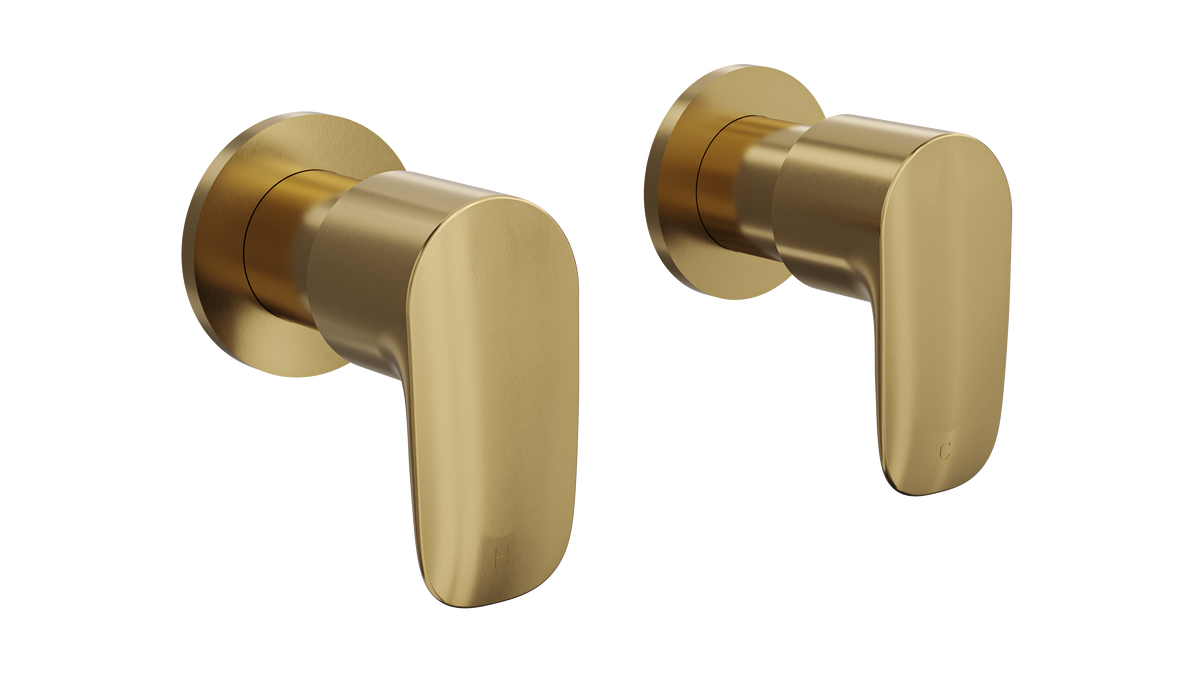 LINSOL CURVA WALL TOP ASSEMBLIES 87MM BRUSHED BRASS - Alternate View