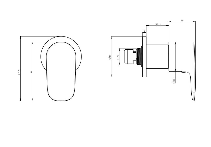 LINSOL CURVA WALL TOP ASSEMBLIES 87MM - Technical Drawing