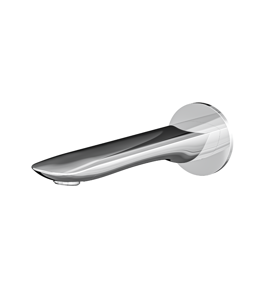 LINSOL CURVA WALL MOUNT BASIN OR BATH SPOUT 204MM CHROME