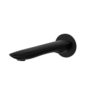 LINSOL CURVA WALL MOUNT BASIN OR BATH SPOUT 204MM MATTE BLACK