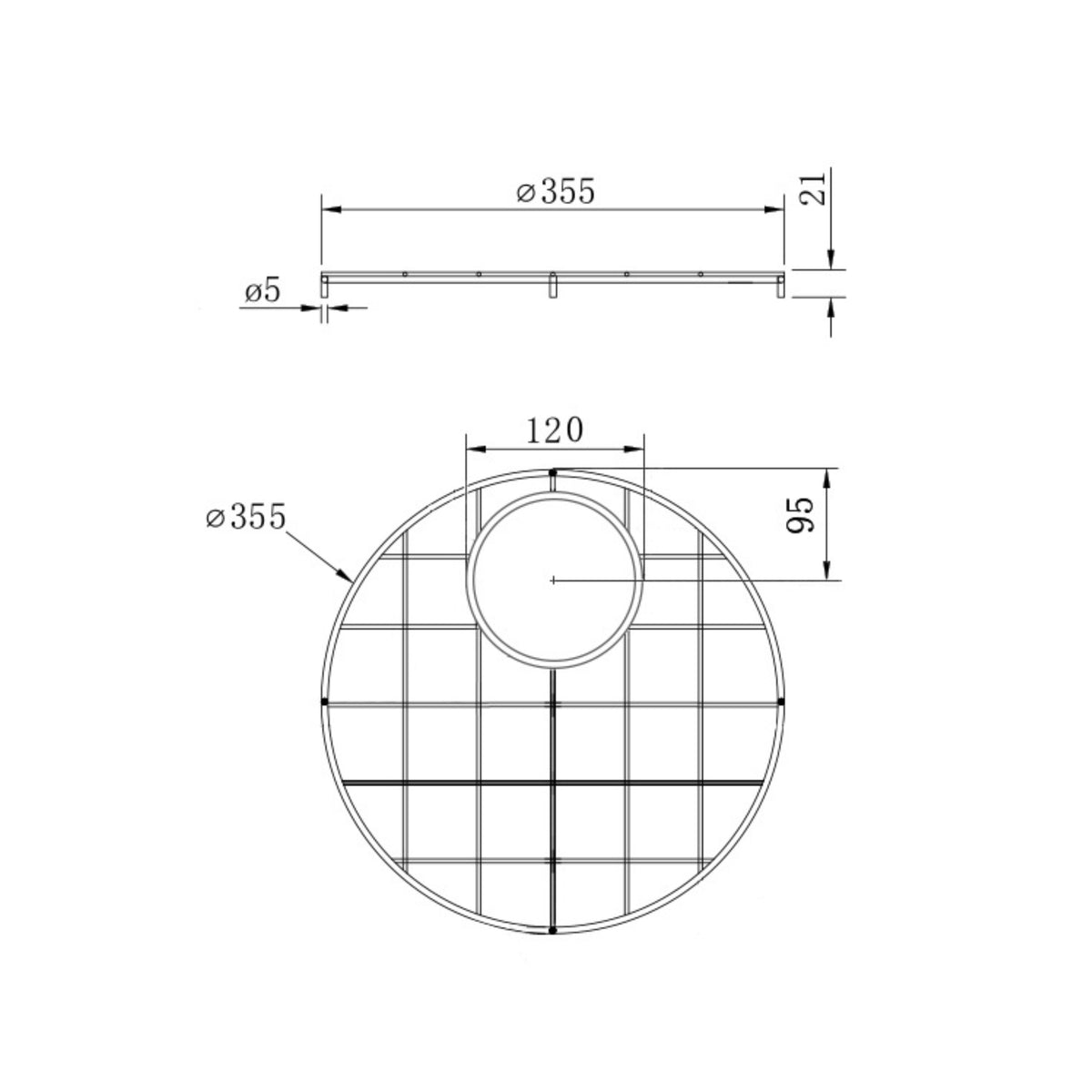 TURNER HASTINGS CUISINE ROUND PROTECTIVE SINK GRID 355MM STAINLESS STEEL