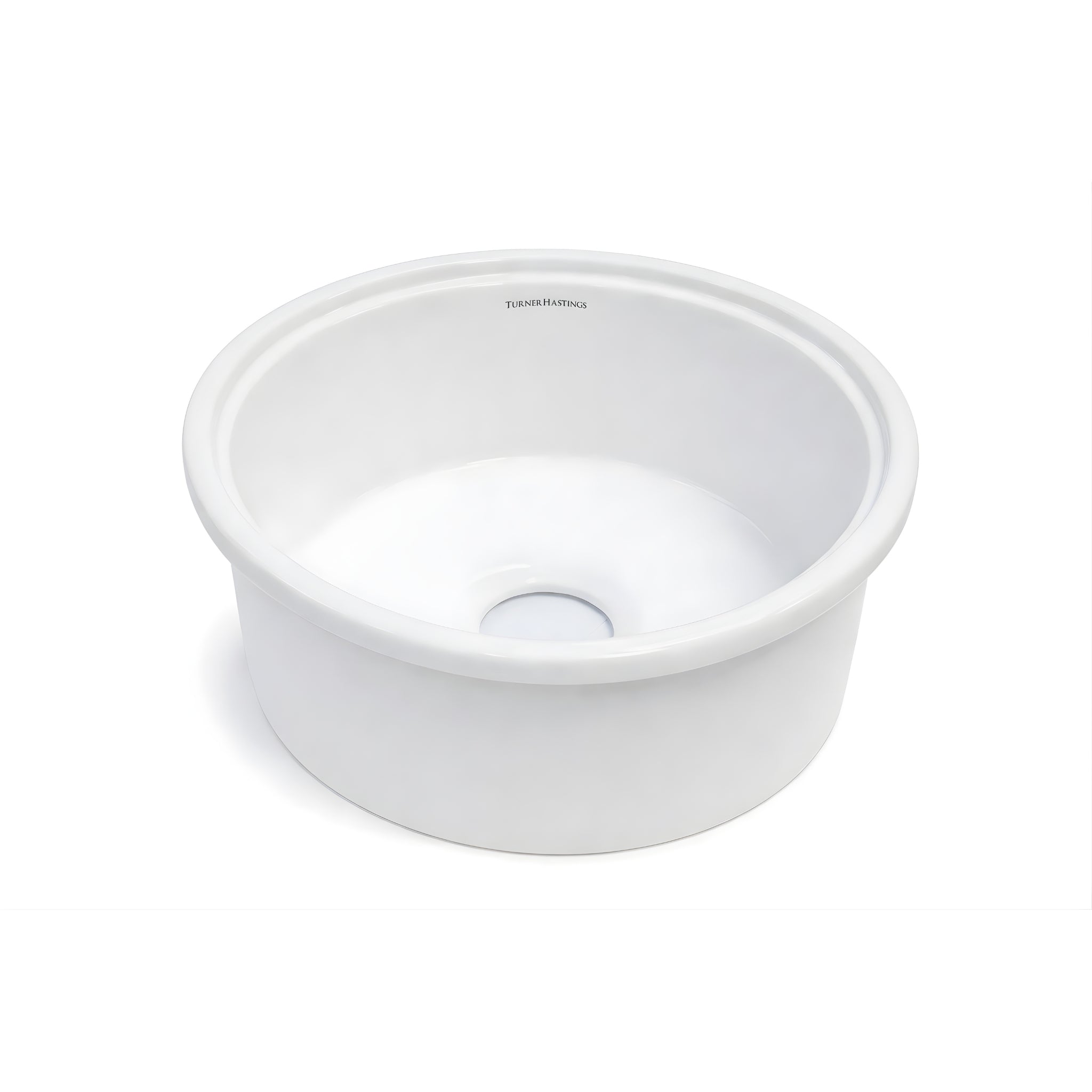 TURNER HASTINGS CUISINE ROUND INSET AND UNDERMOUNT FINE FIRECLAY SINK MATTE WHITE 470MM
