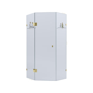 BELLA VISTA FRAMELESS DIAMOND CORNER SHOWER SCREEN FRENCH GOLD