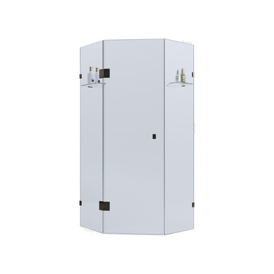 BELLA VISTA FRAMELESS DIAMOND CORNER SHOWER SCREEN BLACK