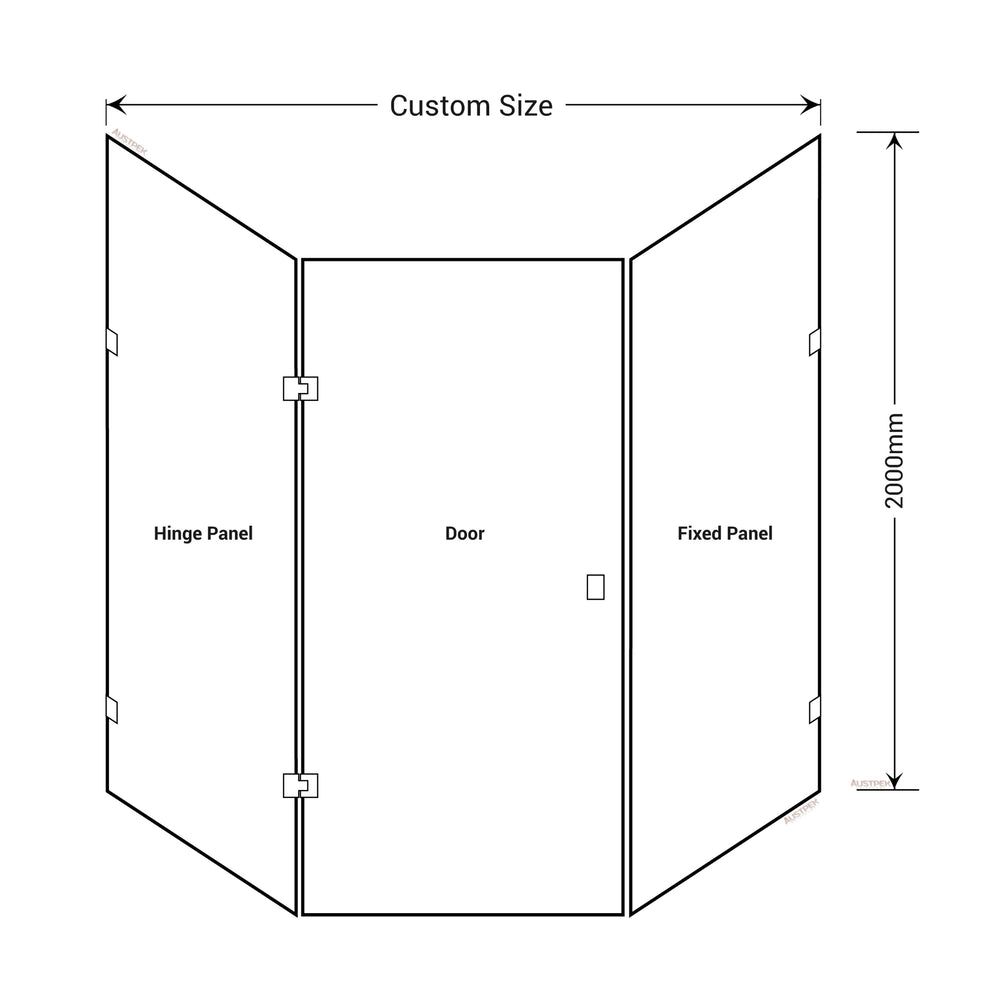 BELLA VISTA FRAMELESS DIAMOND CORNER SHOWER SCREEN CHROME