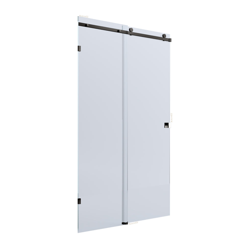 BELLA VISTA VICTORIA FRAMELESS SLIDING FRONT ONLY SHOWER SCREEN BLACK