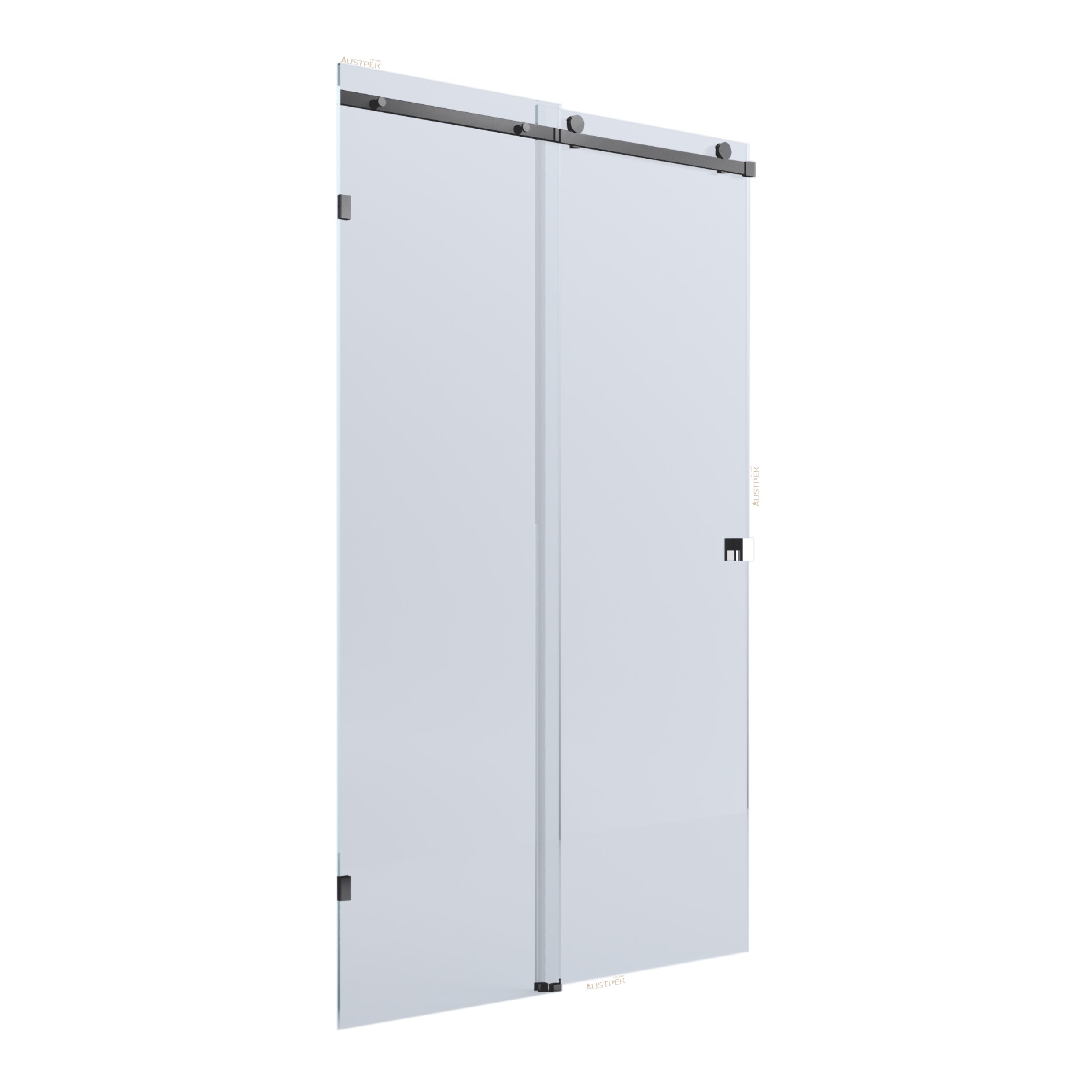 BELLA VISTA VICTORIA FRAMELESS SLIDING FRONT ONLY SHOWER SCREEN GUN METAL
