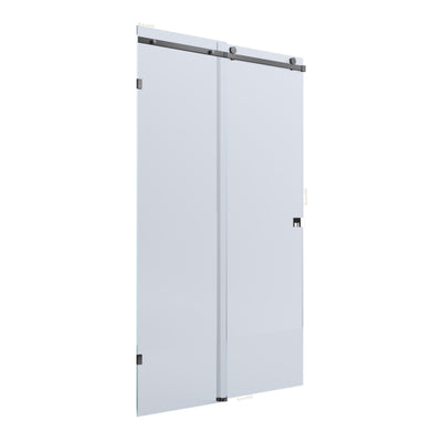 BELLA VISTA VICTORIA FRAMELESS SLIDING FRONT ONLY SHOWER SCREEN GUN METAL