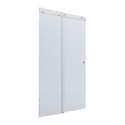 BELLA VISTA VICTORIA FRAMELESS SLIDING FRONT ONLY SHOWER SCREEN BRUSHED NICKEL
