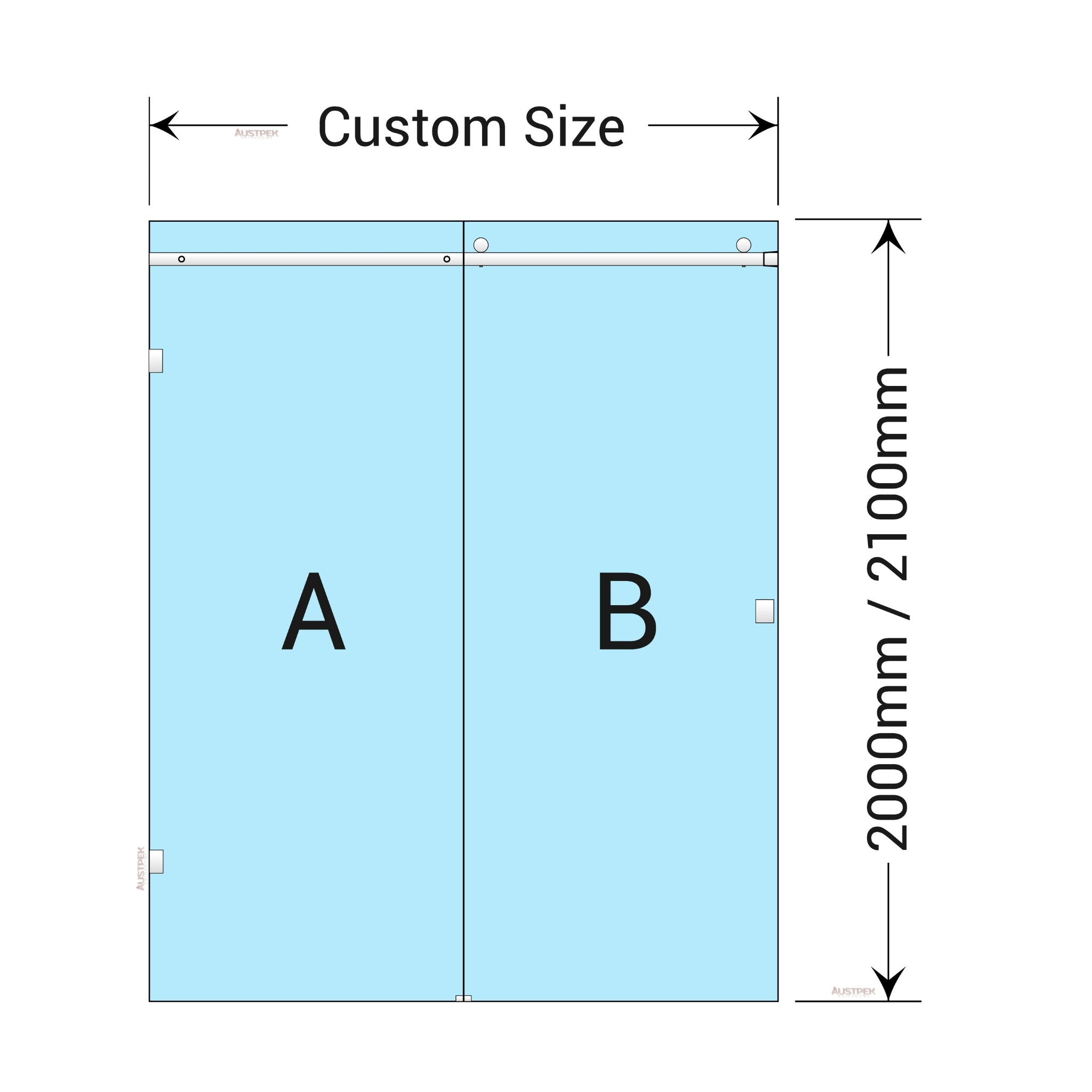 BELLA VISTA VICTORIA FRAMELESS SLIDING FRONT ONLY SHOWER SCREEN BLACK
