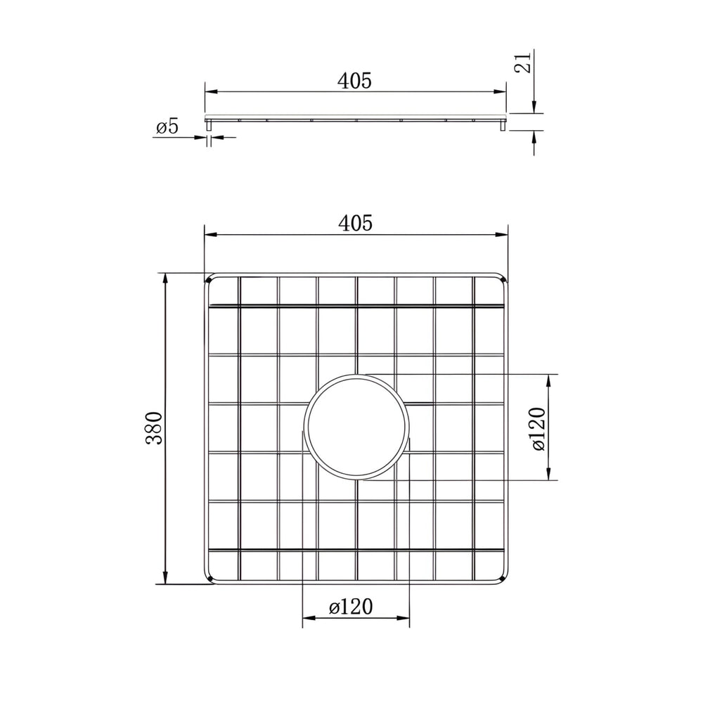 TURNER HASTINGS COVE KITCHEN SINK GRID 405MM STAINLESS STEEL