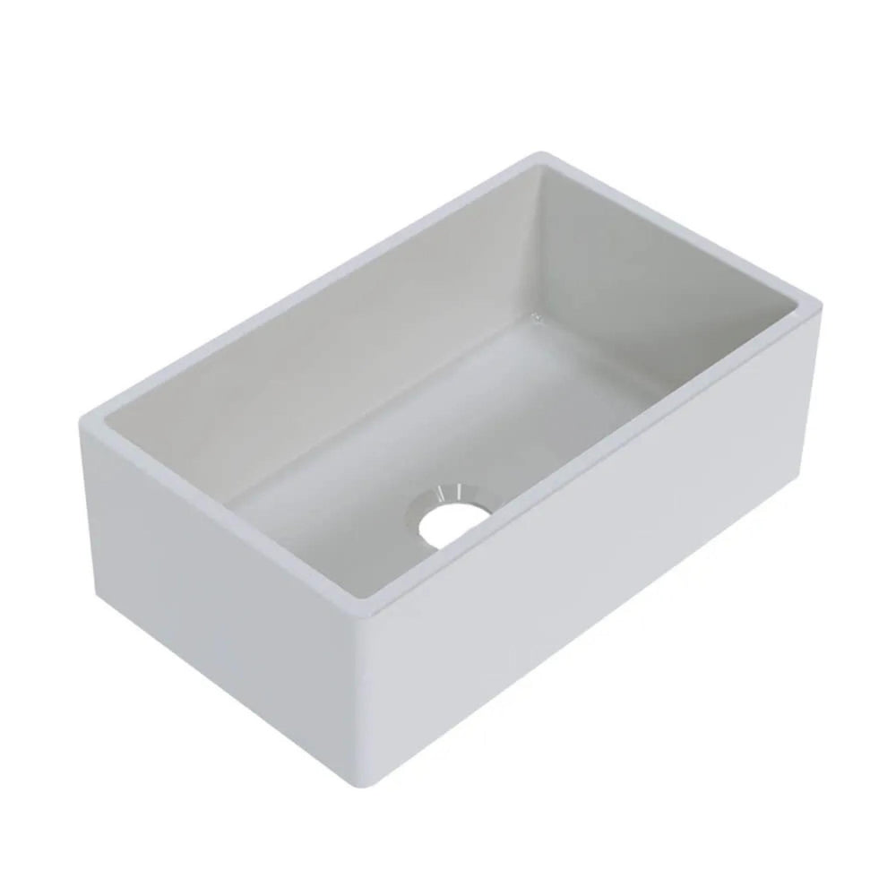 TURNER HASTINGS COVE FIRECLAY BUTLER SINK WITH OVERFLOW GLOSS WHITE 762MM