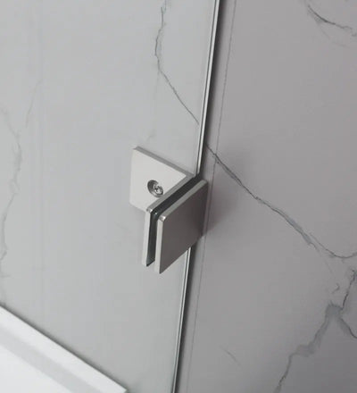 COVEY FIXED PANEL WITH CURVED CORNER BATH SCREEN BRUSHED NICKEL