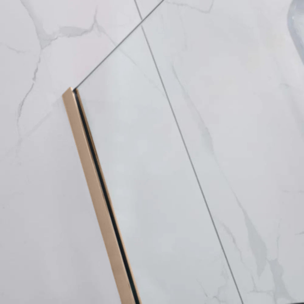 COVEY FRAMELESS WALK IN SINGLE PANEL WITH WALL CHANNEL BRUSHED BRONZE
