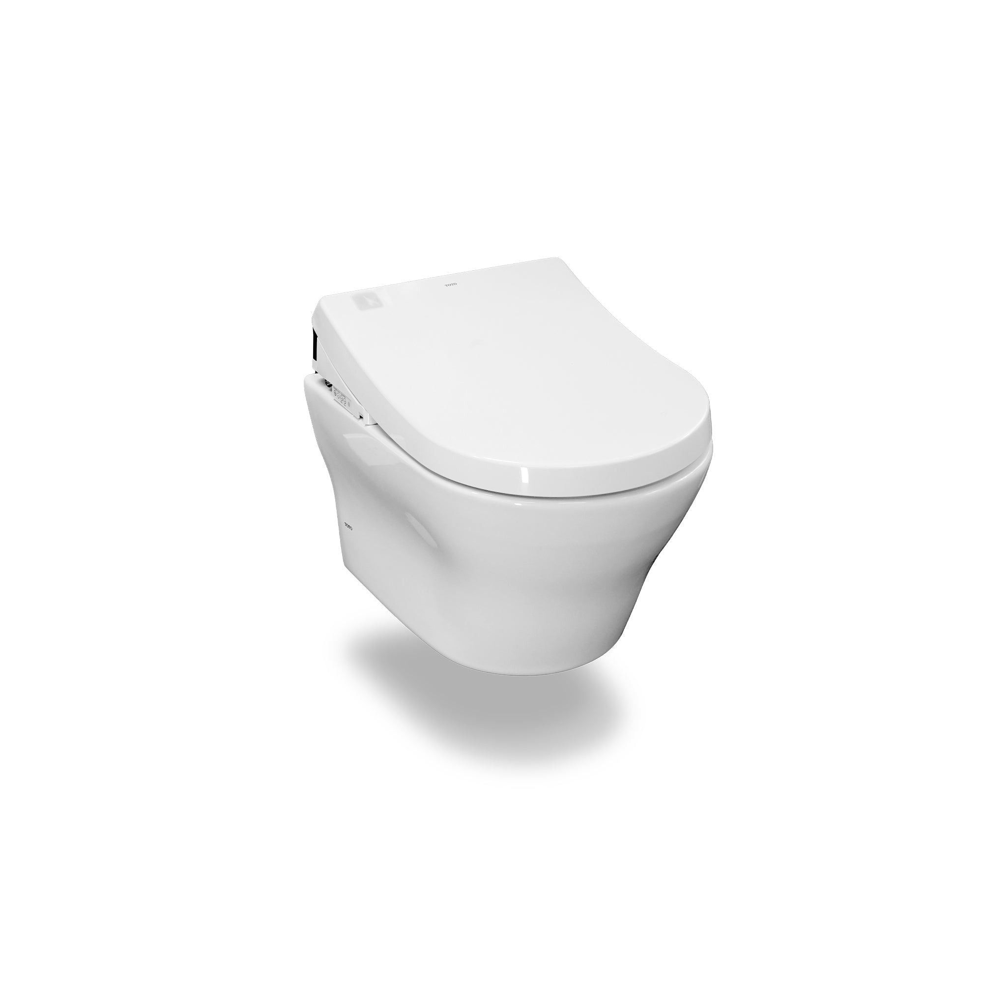 TOTO MH WALL HUNG TOILET AND WASHLET W/ REMOTE CONTROL AND AUTOLID PACKAGE D-SHAPE GLOSS WHITE