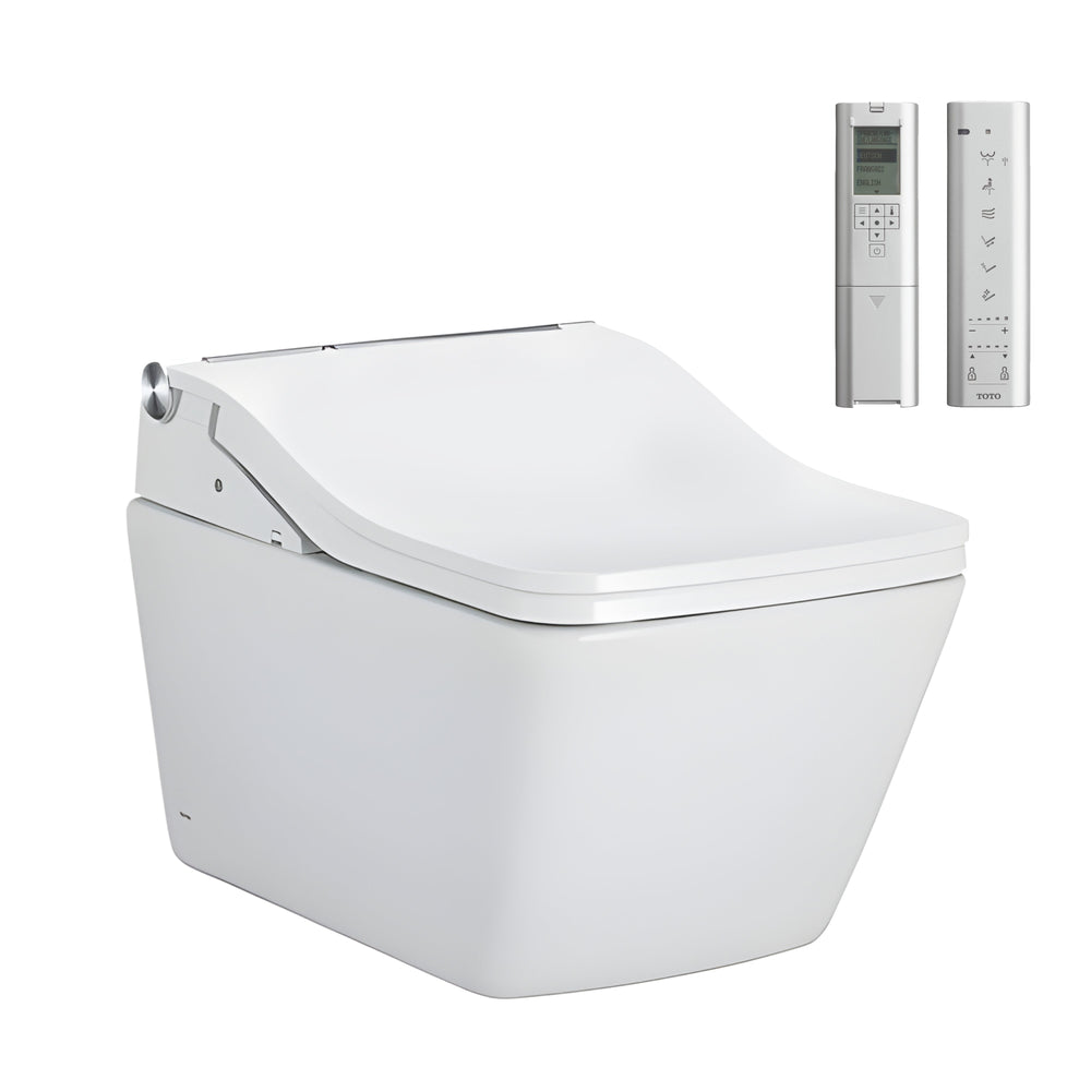 TOTO SW WALL HUNG TOILET WITH WASHLET PACKAGE W/ AUTOLID AND AUTOFLUSH GLOSS WHITE