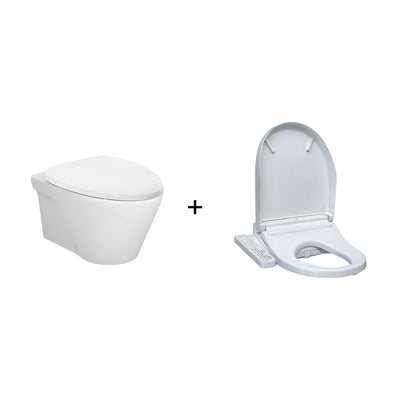 TOTO AVANTE WALL HUNG TOILET AND C2 WASHLET W/ SIDE CONTROL PACKAGE ELONGATED GLOSS WHITE