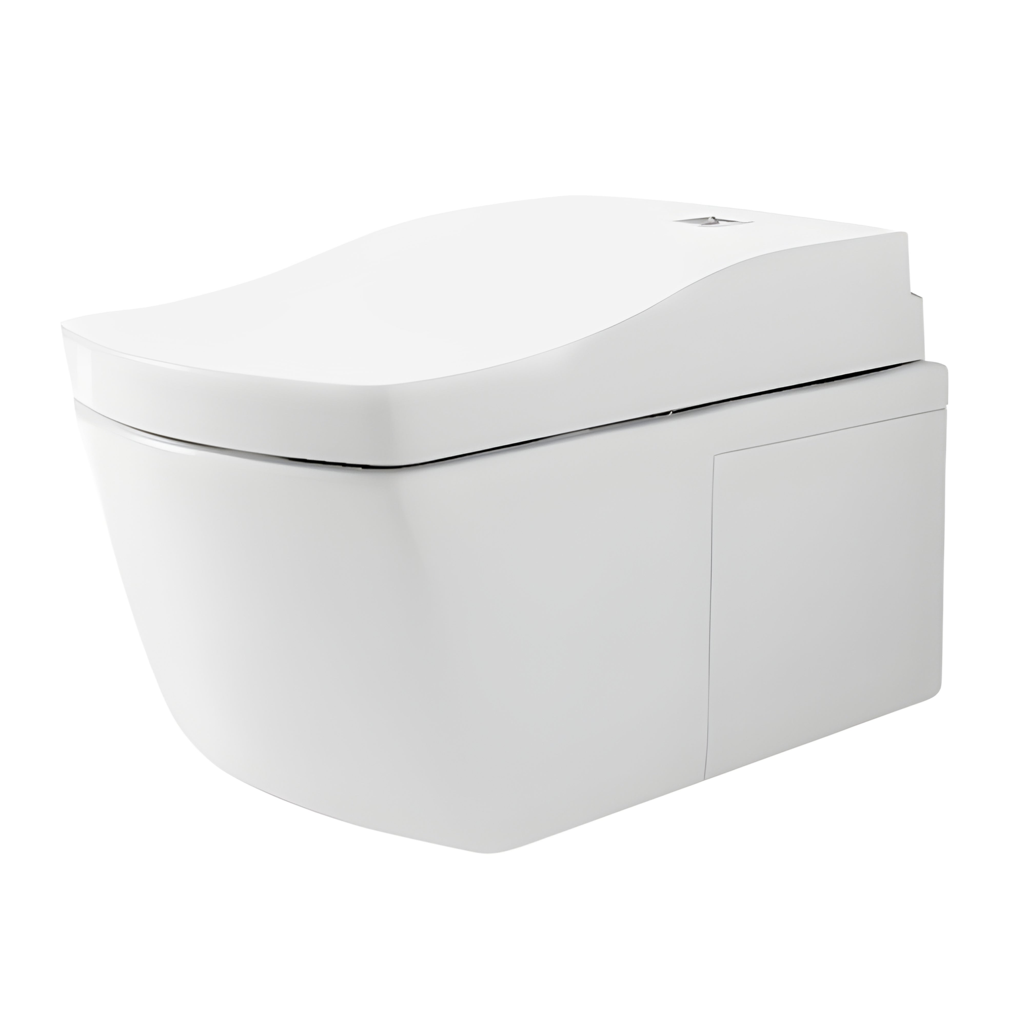 TOTO NEOREST LE I WALL HUNG INTEGRATED TOILET AND WASHLET W/ SILVER REMOTE PACKAGE GLOSS WHITE