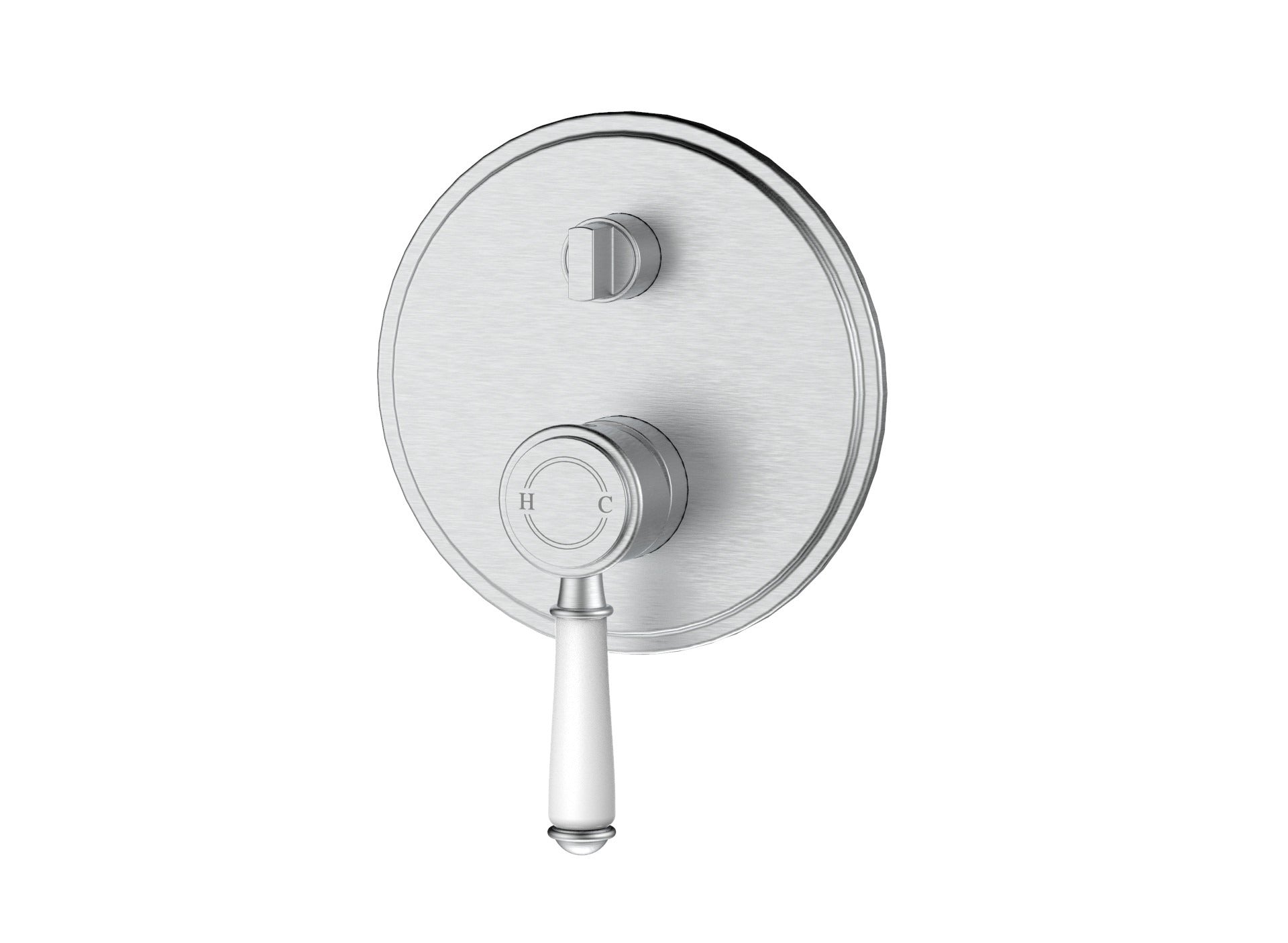 IKON CLASICO WALL DIVERTER MIXER TRIM KIT WITH ROUGH IN BODY 160MM CERAMIC HANDLE BRUSHED NICKEL