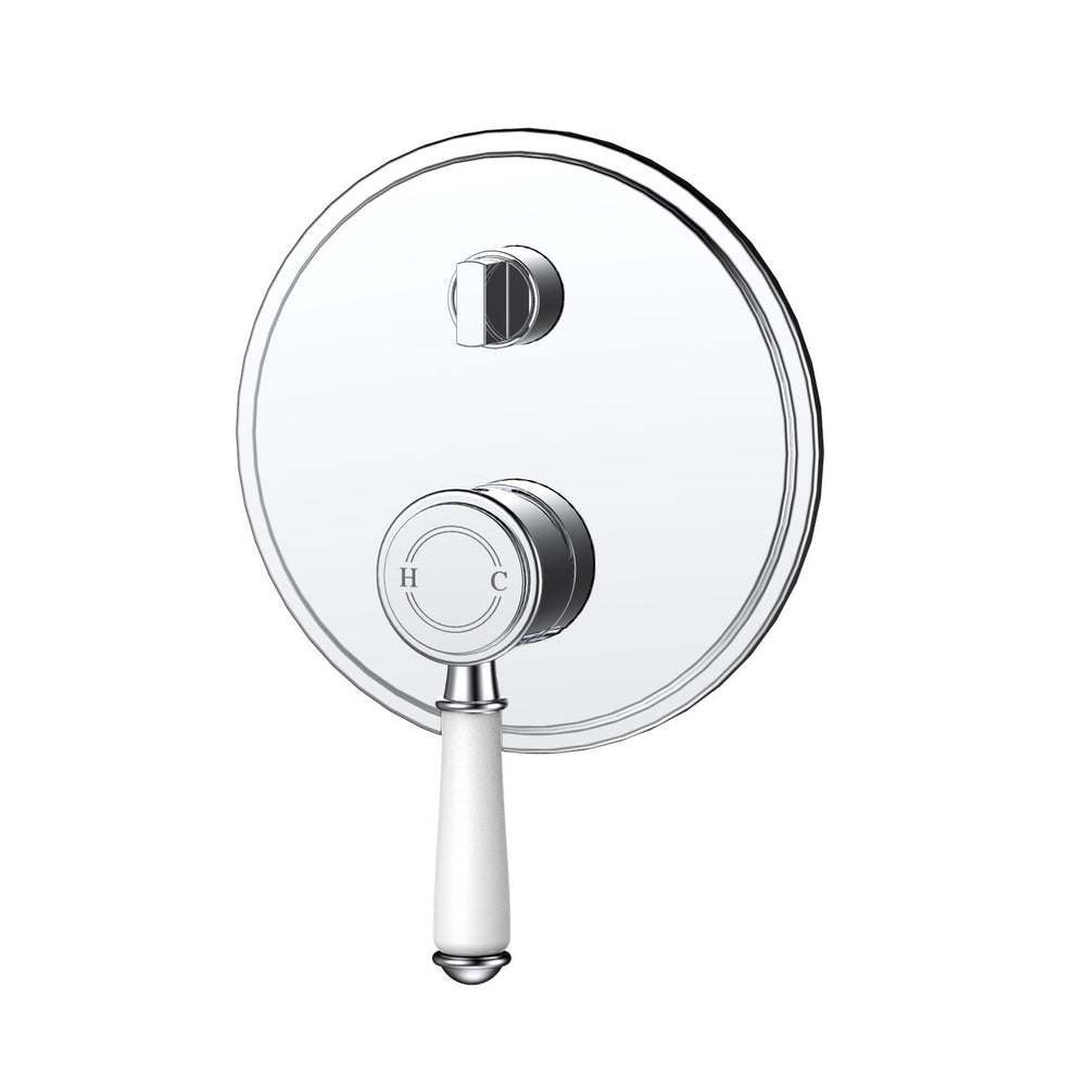 IKON CLASICO LEAD FREE WALL DIVERTER MIXER TRIM KIT WITH ROUGH IN BODY 160MM CERAMIC HANDLE CHROME