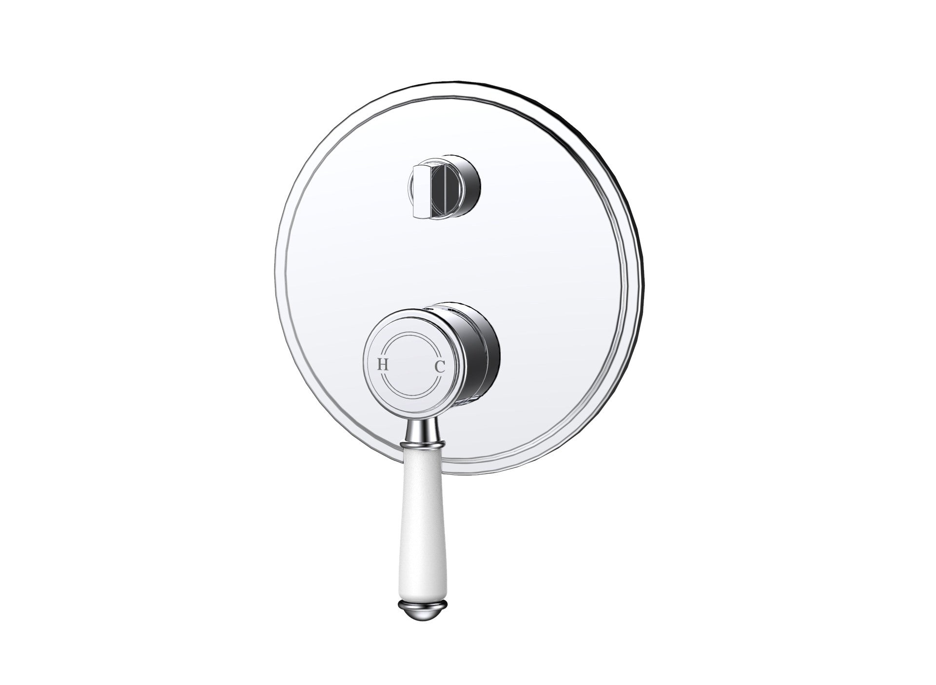 IKON CLASICO WALL DIVERTER MIXER TRIM KIT WITH ROUGH IN BODY 160MM CERAMIC HANDLE CHROME