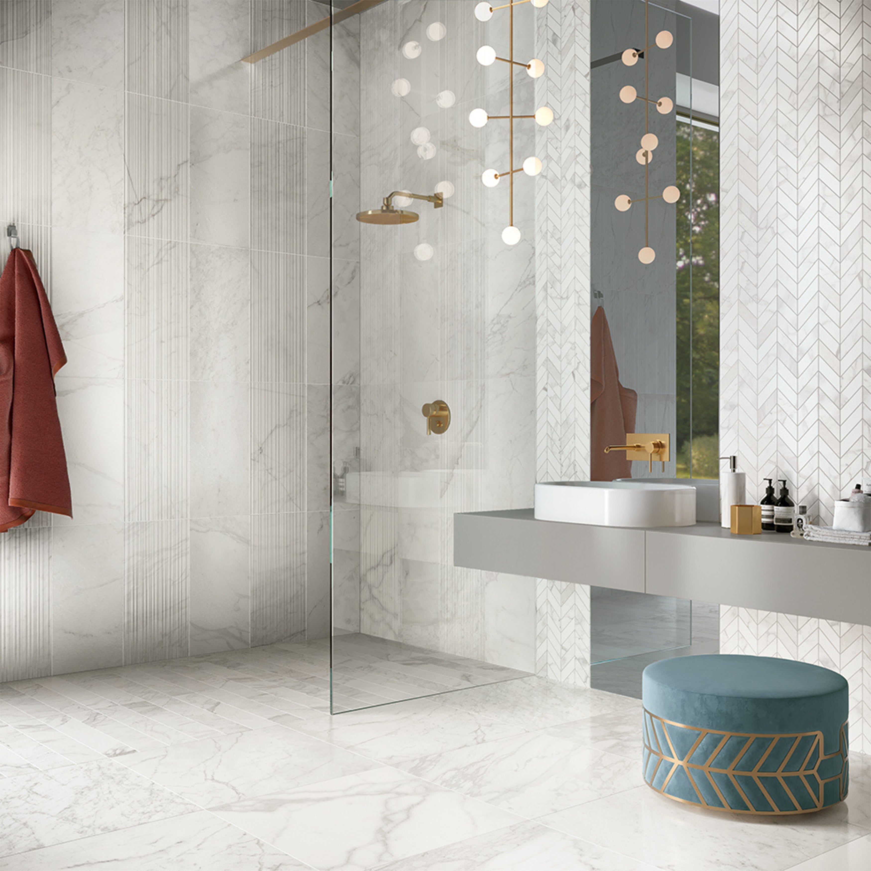 EVERSTONE 3D CRAFTED CALACATTA NATURAL 600X600MM SQUARE TILE (PER BOX)