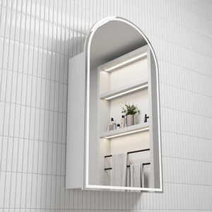 AULIC CANTERBURY MATTE WHITE LED SHAVING CABINET 500X900MM