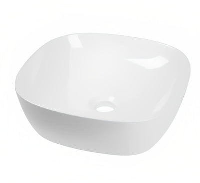 INSPIRE SQUARE FINE CERAMIC BASIN GLOSS WHITE 375MM