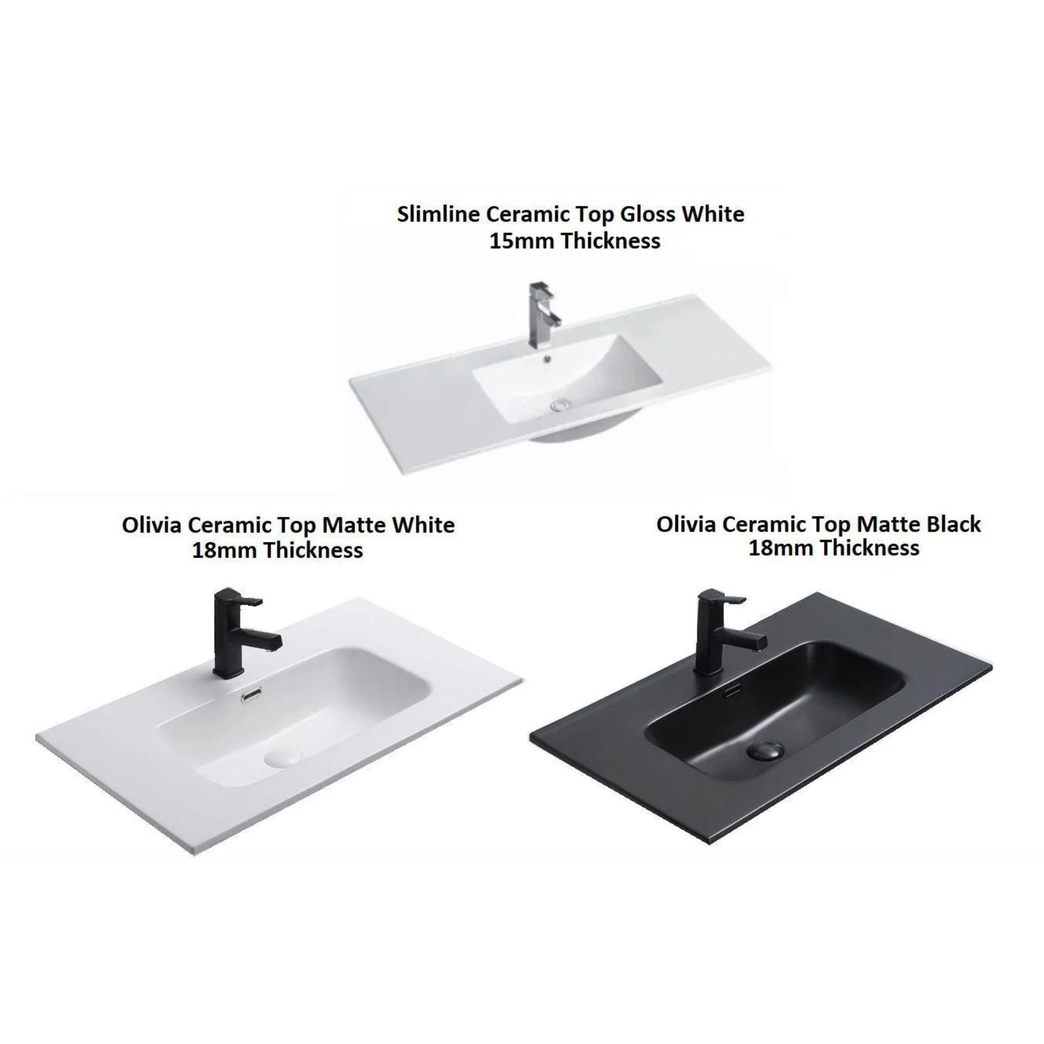 BTH SHAKER PROFILE DRAWER MATTE WHITE 750MM SINGLE BOWL WALL HUNG VANITY