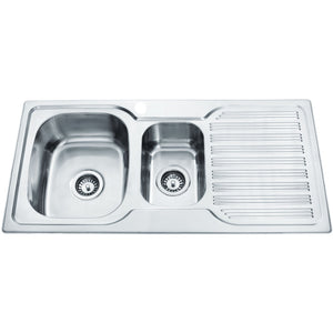 IKON EDEN 1.5 BOWL SINGLE DRAINER LHB SINK STAINLESS STEEL 980MM