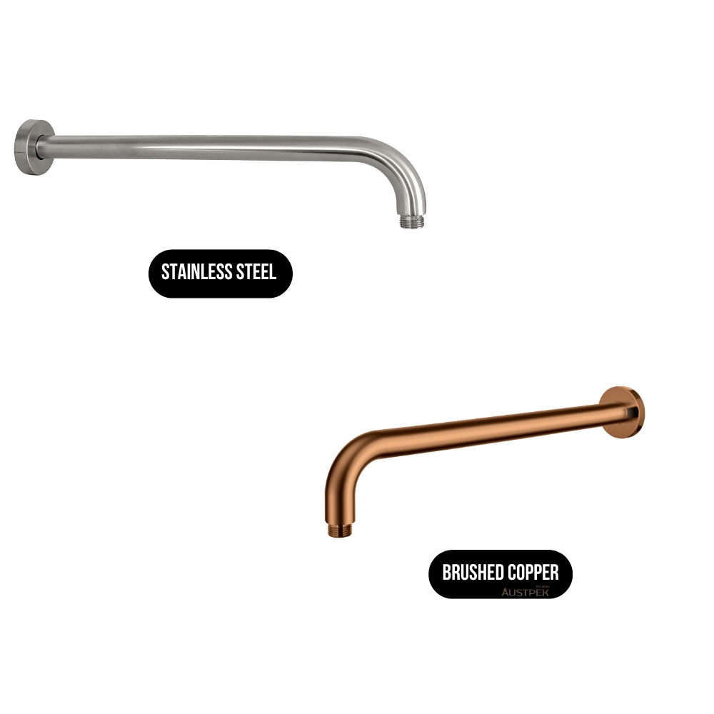 IKON ROUND HORIZONTAL SHOWER ARM 400MM BRUSHED COPPER