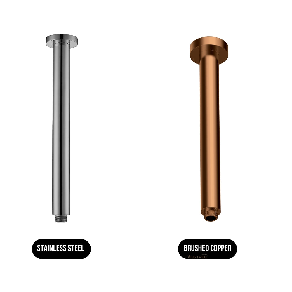 IKON ROUND VERTICAL SHOWER ARM 312MM STAINLESS STEEL