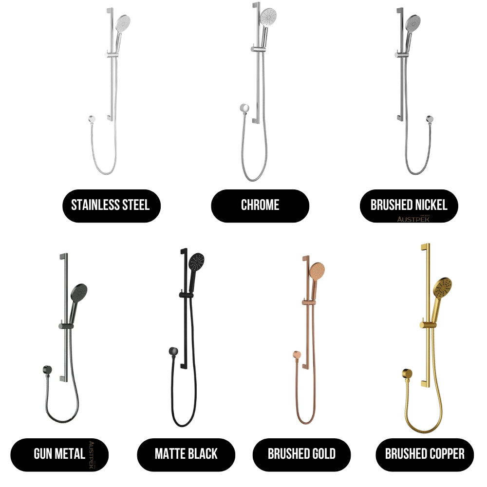 IKON CORA ROUND SLIDING SHOWER SET BRUSHED GOLD