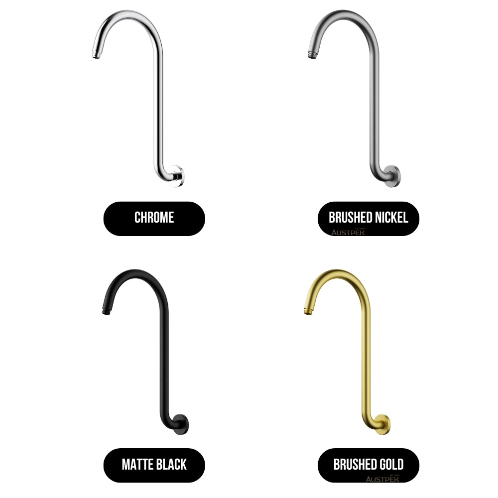 IKON CLASICO GOOSENECK SHOWER ARM 425MM CHROME