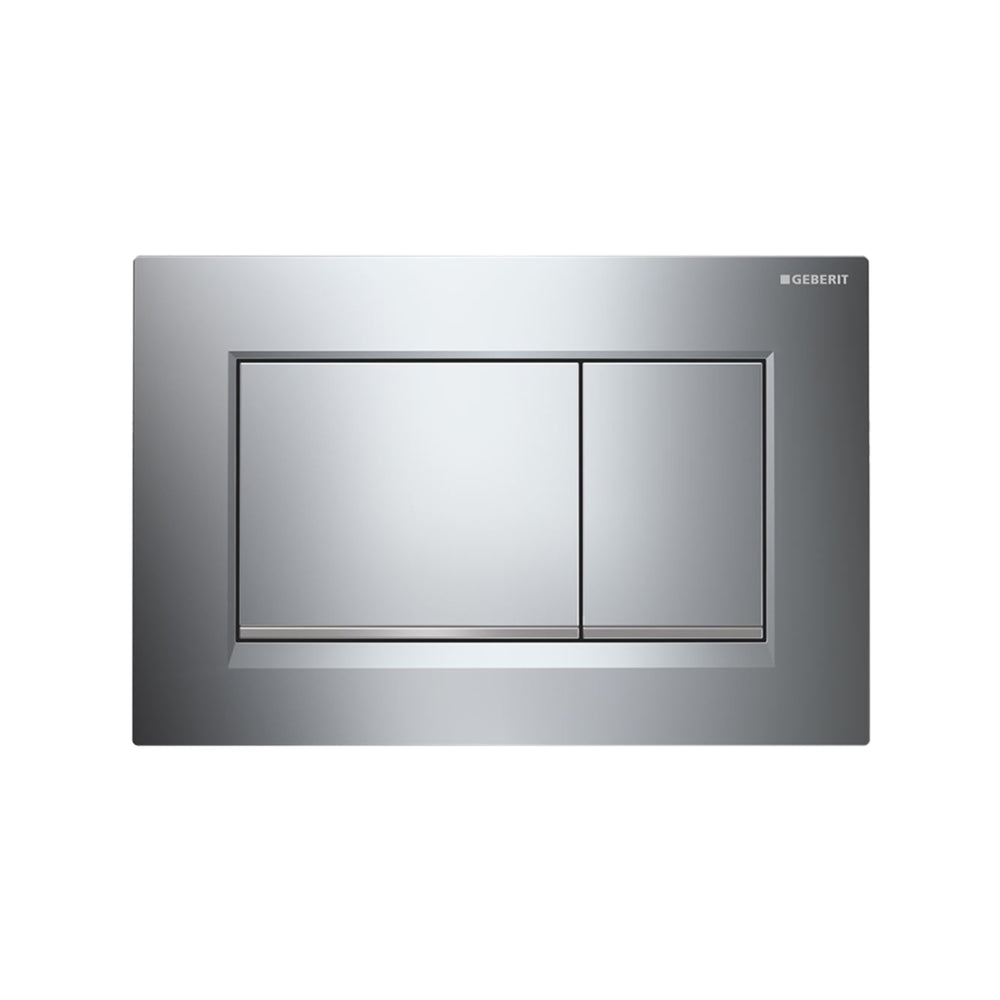 OLIVERI GEBERIT CONCEALED CISTERN FLUSH PLATE WITH SQUARE BUTTONS 246MM CHROME