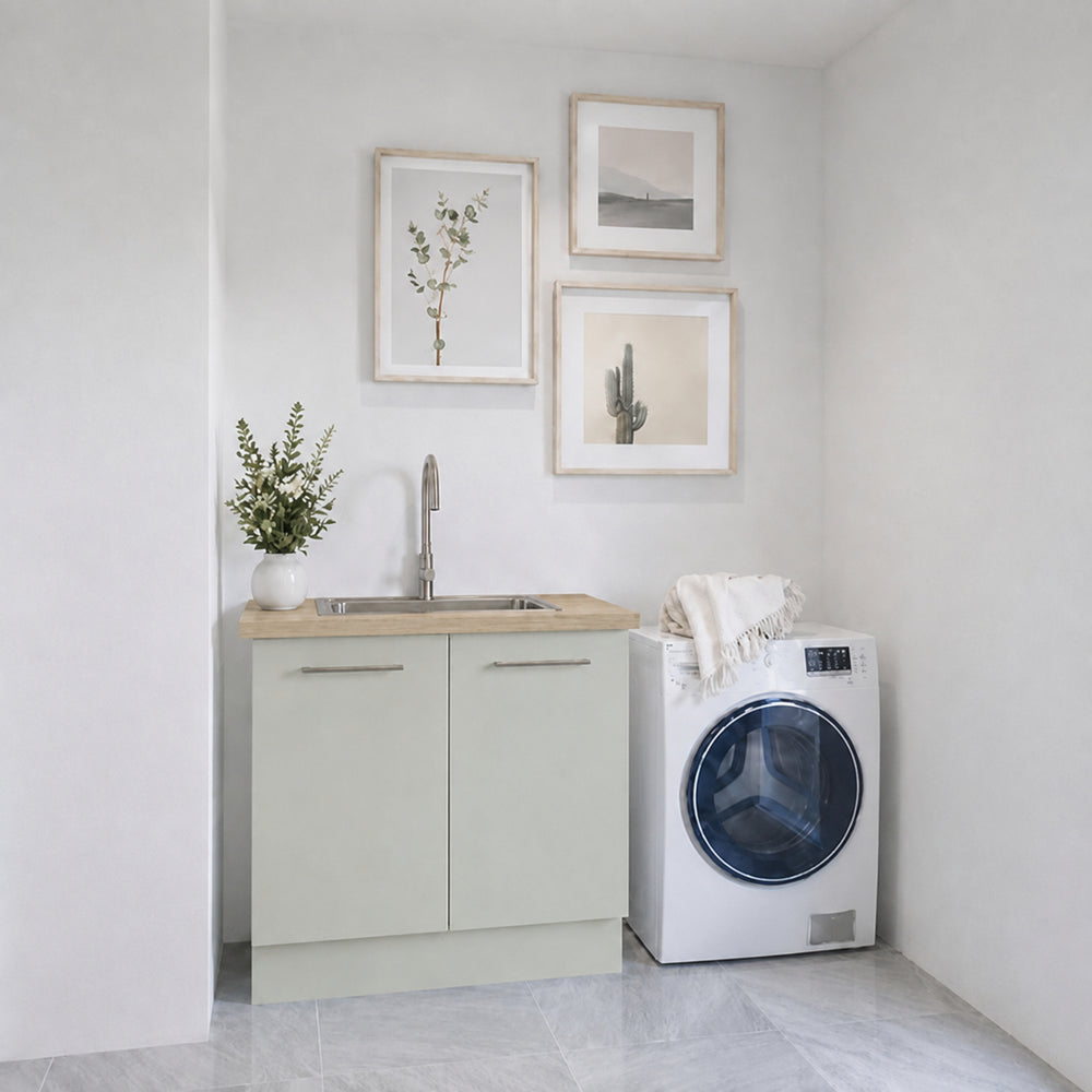 TIMBERLINE LAMINEX CLASSIC OAK NATURAL SINGLE BOWL LAUNDRY LAMINATE BENCHTOP