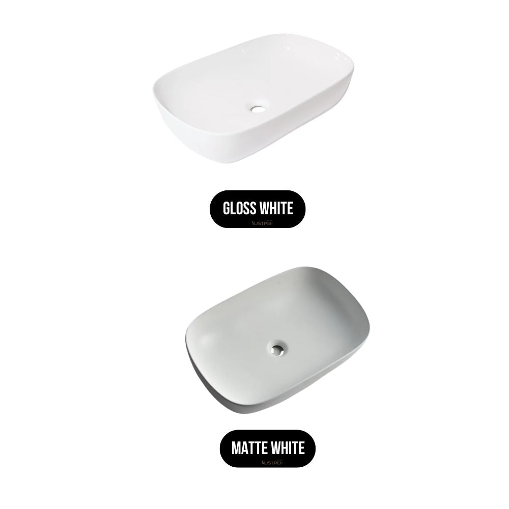 CLAYA OVAL ABOVE COUNTER BASIN GLOSS WHITE 610MM