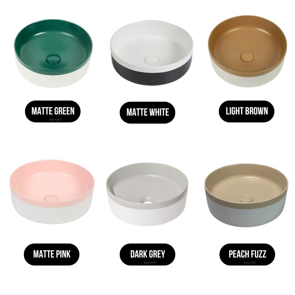 CLAYA COLOUR PLUS ROUND ABOVE COUNTER BASIN LIGHT BROWN 370MM
